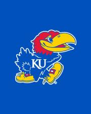 Jayhawk logo on blue background